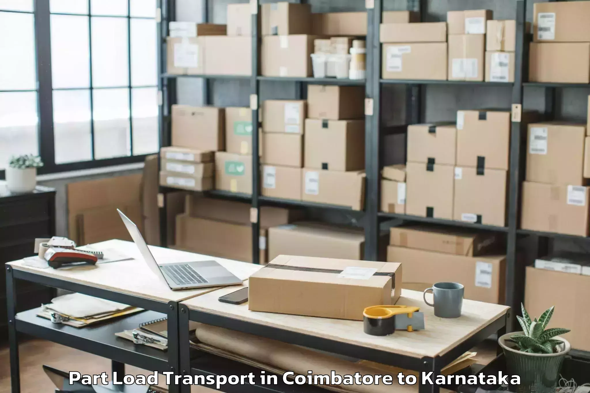 Book Coimbatore to Sringeri Part Load Transport Online